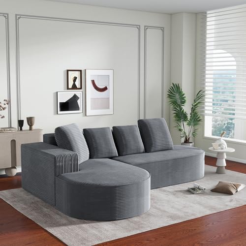 Vollkomprimiertes knochenloses Sofa, Modular Sectional Sofa with L-Shape Chaise,Cloud Sectional Modern Sleeper Couch with Deep Seat,Sponge Compression Sofas No Assembly Required von RanRan