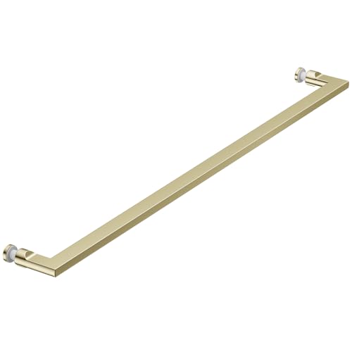 Ranbo 61 cm Dusch-Glastür-Handtuchstange, modernes rechteckiges Rohr-Design, 304 Edelstahl, geeignet für 6–12 mm dickes Glas, gebürstetes Gold Ranbo 61 cm Dusch-Glastür-Handtuchstange, modernes rechteckiges Rohr-Design, 304 Edelstahl, geeignet für 6–12 mm dickes Glas, gebürstetes Gold von Ranbo