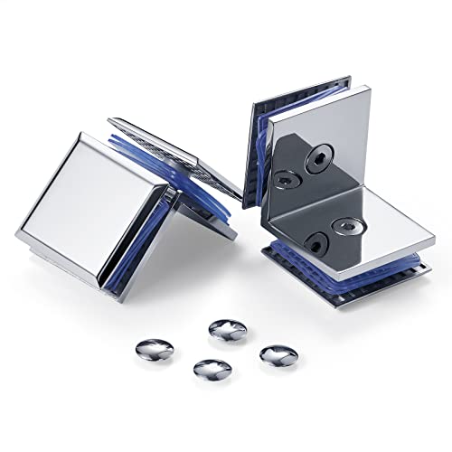Ranbo Quadratische rahmenlose Glasklemmverbinder/Duschtür, feste Paneele/Glas-zu-Glas-Eckklemme, 304 Edelstahl, für 8–12 mm dickes Glas, poliertes Chrom, 2 Stück Ranbo Quadratische rahmenlose Glasklemmverbinder/Duschtür, feste Paneele/Glas-zu-Glas-Eckklemme, 304 Edelstahl, für 8–12 mm dickes Glas, poliertes Chrom, 2 Stück von Ranbo