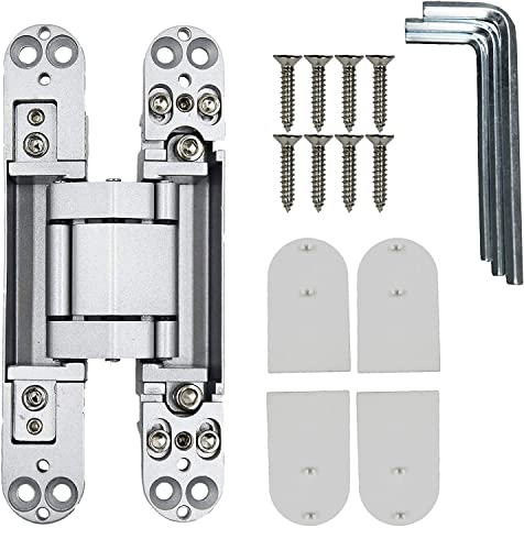 Ranbo Türband verdeckt für Zimmertüren|Scharniere schwerlast Tragkraft bis 40 kg | Band 3D-verstellbar|1 Stück - unsichtbar liegendes Türband（150mm x 25mm Silber ） von Ranbo