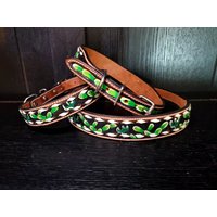 Saguaro Kaktus Hundehalsband, Lederhalsband, Handgemacht, Handgefertigt, Trainingshalsband, Sukkulenten, Hundehalsband Mit Gravur, Haustierzubehör von RanchHandStore