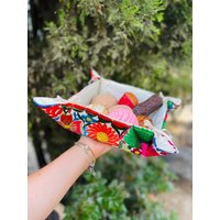 Gestickter Korb Mit Blumen-Boho-Festival-Boho-Handgemacht-Muttertag-Blumenkunst-Brotkorb-starage-Halter-Wohnkultur-Büromutter von RanchoAlpino