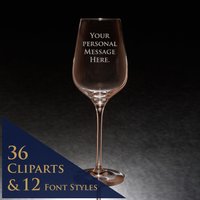 Personalisiertes Graviertes 430Ml 15Oz Inalto Tre Sensi Weinglas Mit Irgendeiner Nachricht Und Clipart - Geburtstag, Hochzeit, Feier, Jubiläum von RandRpersonalgifts