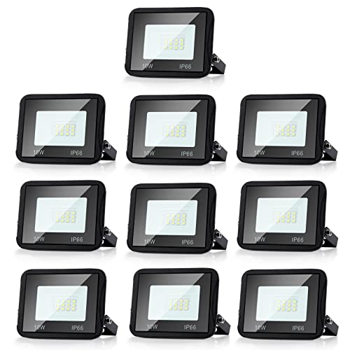 Randaco 10x10W LED Strahler, Flutlicht IP66 für Außen und Innen, Superheller 900LM 3000K Warmweiß Ideale Wandleuchte Außenbeleuchtung für Garagenhinterhof Dockfabrik Hotel ect. von Randaco