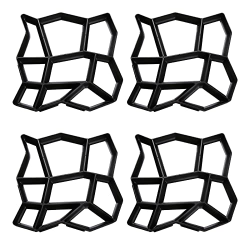 Randaco 4 Stück Betonform Gehweg Form Kunststoff Pflasterform DIY Gießform für Garten Plastikformen Außenbereich für Beton Gehwegplatten,Terrassenplatten, Pflastersteine 43x43x4cm von Randaco