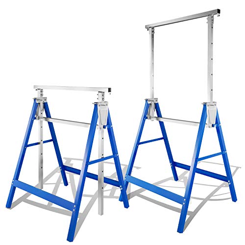 Randaco Arbeitsbock 2er set Blau,7-fach Höhenverstellbar 80-130 cm Klappbockm, Gerüstbock stabiler bis 200kg mit einer Antirutschvorrichtung von Randaco