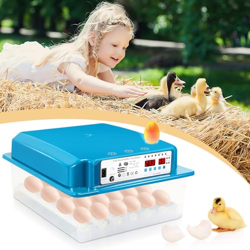 Randaco Brutautomat Vollautomatisch, Inkubator für Hühner - 36 Eier Kapazität, Brutmaschine mit LED Display Temperaturkontrolle, Automatisches Rotationssystem, LED Beleuchtung von Randaco