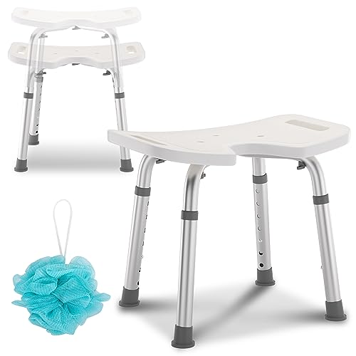 Randaco Duschhocker Duschstuhl U-Sitz,41-56 cm Höhenverstellbarer Duschsitz,Rutschfester Duschhocker,duschstuhl für senioren von Randaco