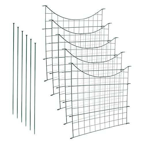 Randaco Gartenzaun Teichzaun Komplettset 15x Metall konkave Zäune Geländer - Zaun für den Garten, Gitterzaun Set von Randaco