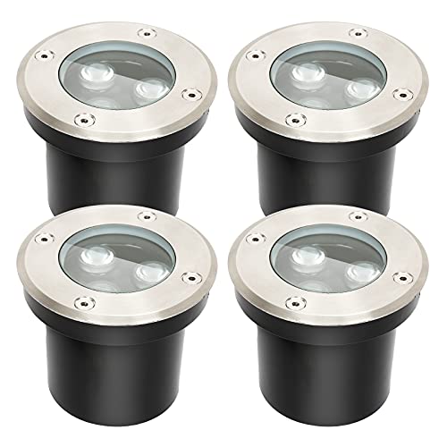 Randaco LED Bodeneinbaustrahler 4er Set – Für Außen, IP67 wasserdicht, einfach installierbar, bis 800 kg belastbar. Garten- & Terrassenbeleuchtung, 3W warmweißes Licht von Randaco