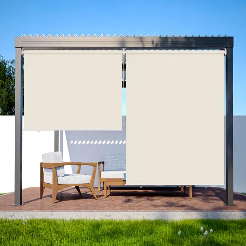 Randaco Senkrechtmarkise Vertikalmarkise 160x240cm Balkonmarkise Sonnenschutz, Balkonrollo, Windschutz, Seitenrollo Beschattung, Wetterbeständig für Balkon, Terrasse, Garten, Beige, 2X Randaco Senkrechtmarkise Vertikalmarkise 160x240cm Balkonmarkise Sonnenschutz, Balkonrollo, Windschutz, Seitenrollo Beschattung, Wetterbeständig für Balkon, Terrasse, Garten, Beige, 2X von Randaco