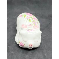 Vintage Avon Schwein Potpourri Halter Porzellan Handdekoriert Floral 1978 von Randomness4sale