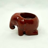 Vintage Partylite Elefant Kerzenhalter Keramik Braun Sammlerstück von Randomness4sale