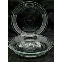 Vintage Pyrex Klarglas Umrandet Tortenplatte # 209 9-Zoll-2Er-Set Made in Usa von Randomness4sale