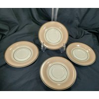 Vintage Studio Nova Jewel Stein Koralle Ms80C Japan Untertassen Set Von 4 Braun Pink 6" von Randomness4sale