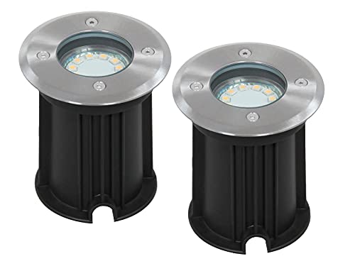2er-Set LED Bodeneinbaustrahler, rund, belastbar bis zu 800 kg; Ranex 5000.461 von Ranex