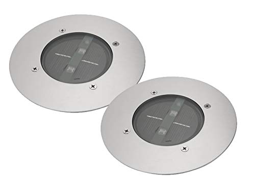 2er SET moderner Solar LED Bodeneinbaustrahler rund in Edelstahl / Glas für Außen 2er SET moderner Solar LED Bodeneinbaustrahler rund in Edelstahl / Glas für Außen von Ranex