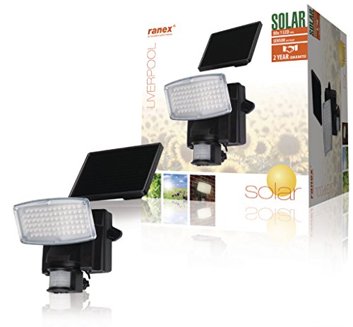 LED Solar-Wandleuchte mit Bewegungssensor [6Watt] / Bewegungserkennung ca. 180° x max. 12 m von Ranex