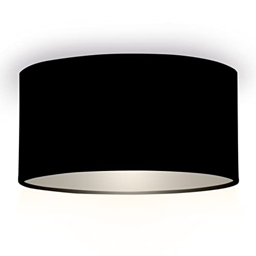 Smartwares Deckenleuchte – Textilschirm – 20 cm Ø – 1x E14 – Max. 40 W – Für LED geeignet – Schwarz – 10.004.59 von Smartwares