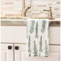 Handgedrucktes Geschirrtuch Mit Kiefernmehlsack, Grüner Urlaub von Rangemark