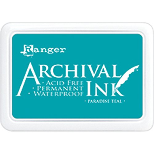Ranger Archival Ink Pad Paradise Blaugrün, Türkis, synthetisches Matrial, 6.9 x 9.8 x 1.8 cm von Ranger