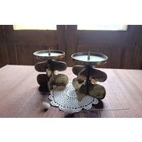 Set 2 Candelabros Gallo Latón von RanitasArtVintage