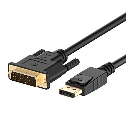 Rankie Verbindungskabel, DisplayPort auf DVI, Vergoldet 1080P DisplayPort DP auf DVI Kabel, 1,8m, Schwarz, mit Laptop von Rankie