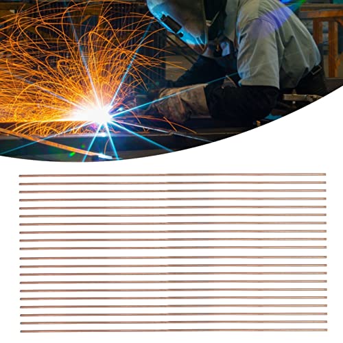 Rankomu 20 Stück Kupfer Schweißstäbe, 0,1" x 9,8" Universelle Selbstfließende Lötstäbe Phosphor Rundschweißdraht Gaslötbrenner Zubehör,Schweißzusatzstoffe Länge 25cm, Durchmesser 2mm von Rankomu