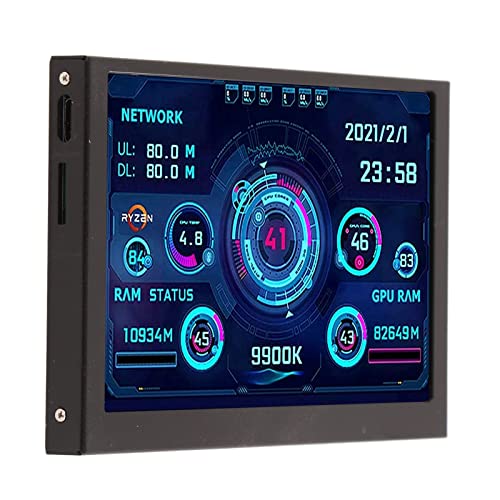 Rankomu PC Temperaturanzeige Bildschirm PC CPU Datenmonitor 5 Zoll IPS USB C Typ C Bildschirm, PC Temperaturanzeige für CPU, GPU, RAM, Mini ITX PC Gehäuse Monitor, Sensor Panel Display von Rankomu