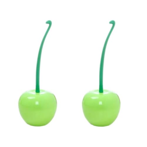 2 Klobürste Kirsche | 38cm WC-Bürste Kirsche, WC-Reinigungsbürste, Wc Bürstengarnitur In Kirschform | Lustige Toilettenbürsten | Toilettenbürsten Und Halter Mit Halterschüssel Und Langem Griff von Ranley