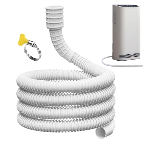 Ablaufschlauch Für Luftentfeuchter, Klimaanlagen AC-Schlauch Mit Verbindungsclip, Weißer Entfeuchter-Ablaufschlauch, Mit Schneidbarem Gummiadapter Und Verbindungsklemme Für Luftentfeuc von Ranley