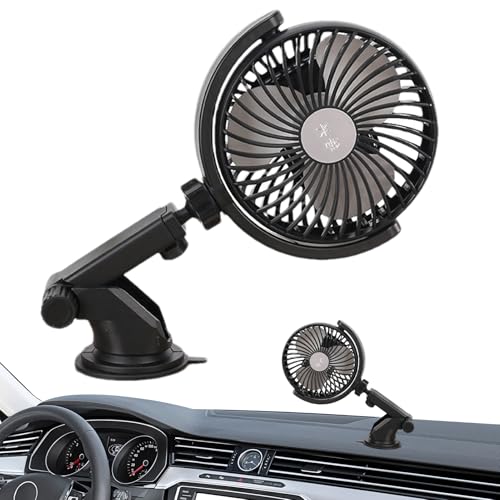 Ranley Auto Camping Ventilator, Kühlluftventilator Mit Saugnapf, Armaturenbrett-Kühlluftventilator Um 360 Grad Drehbarer Ventilator, Akku-Betriebener Leiser Schwenkbarer Saugnapf-Lüfter Ranley Auto Camping Ventilator, Kühlluftventilator Mit Saugnapf, Armaturenbrett-Kühlluftventilator Um 360 Grad Drehbarer Ventilator, Akku-Betriebener Leiser Schwenkbarer Saugnapf-Lüfter von Ranley
