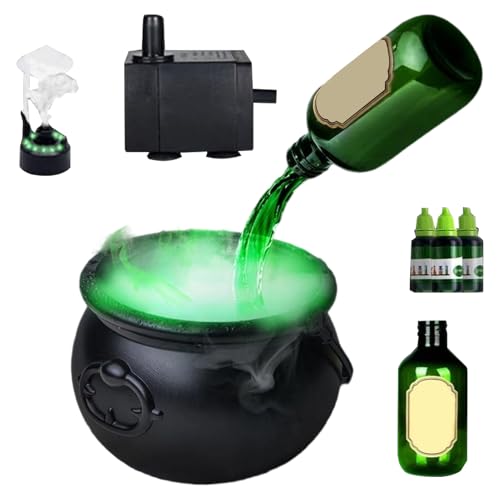 Ranley Hexenkessel | Grusel Hexenkessel mit Nebelmaschine - Schwarzer mit schwebenden Zaubertrankflaschen und blubbernder Effekt als Feiertagsdekoration für draußen, Eingangsbereich, Garten und Ranley Hexenkessel | Grusel Hexenkessel mit Nebelmaschine - Schwarzer mit schwebenden Zaubertrankflaschen und blubbernder Effekt als Feiertagsdekoration für draußen, Eingangsbereich, Garten und von Ranley