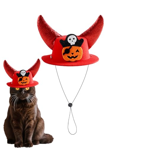 Ranley Hundehut | Horn Design Partytigerhut - Verstellbares Kostümzubehör Für Festivitäten Karneval Cosplay Familienfeiern Bühnenauftritte von Ranley