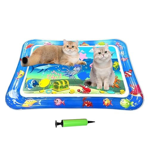 Ranley Katzen Wassermatte, Aufblasbares Haustier Wasserbett 66x47 cm, Kühlende wasserdichte Interaktive rutschfeste Kratzfläche Für Reisen Draußen Welpen Kätzchen Ranley Katzen Wassermatte, Aufblasbares Haustier Wasserbett 66x47 cm, Kühlende wasserdichte Interaktive rutschfeste Kratzfläche Für Reisen Draußen Welpen Kätzchen von Ranley