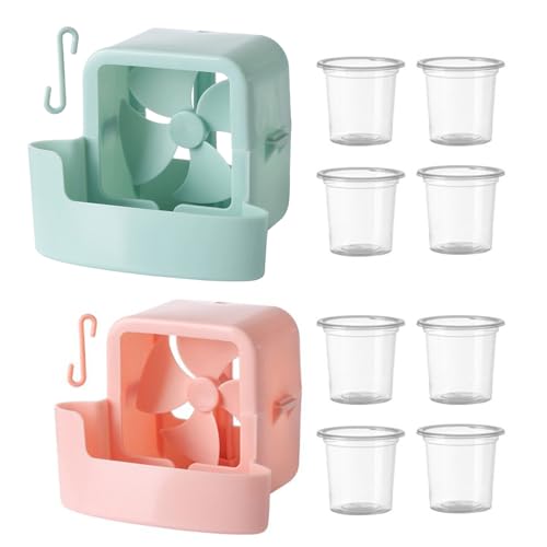 Ventilator Befeuchter Aufsatz, 2 Outdoor Ventilatoren Mit Sprühnebel-Funktion, Tragbar Eisbox Zubehör Kühler,Kühlender Luftzug Clip,Aufhängbarer Kühlbox Zubehör Für Balkon,Zubehör Aufhängbare Kühlbox von Ranley