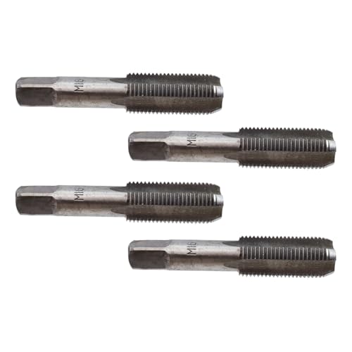 Rannb Metrischer Handgewindebohrer M16 x 1,5 Kegel, gerade, geriffelt, Gewindebohrer, Handgewindebohrer, 4 Stück von Rannb