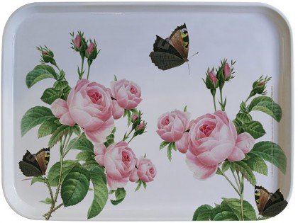 Rannenberg und Friends Tablett aus Melamin Rosen Rosa centifolia Maße: 30 x 21 cm. von Rannenberg und Friends