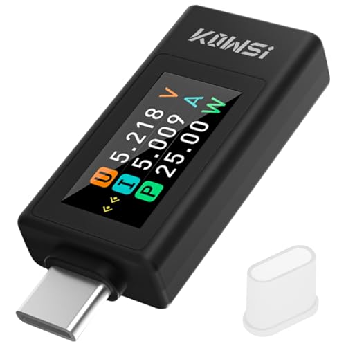 USB-Tester, Multi-Leistungsmesser, 4–30 V, 0–8 A, USB-C-Tester, digitales Multimeter, Spannungs- und Stromtester, Messgerät, Voltmeter, Powerbank-Kapazität, USB-Kabel, Ladegerät-Detektor mit Handbuch von Ransanx