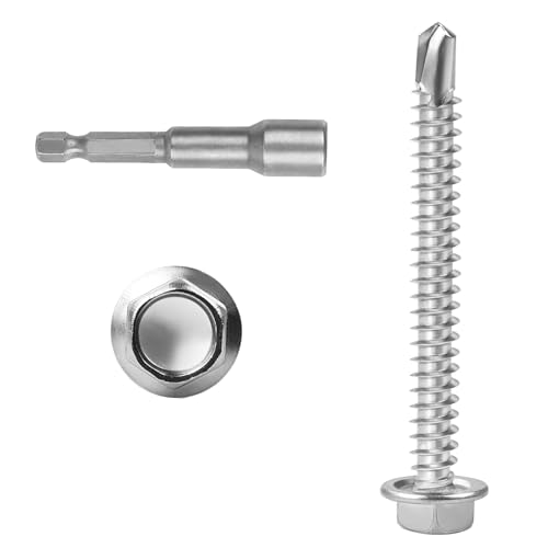Ranstac #10 x 2 Sechskant-Unterlegscheibenkopf, selbstbohrende Schrauben, 410 Edelstahl, schnelle selbstschneidende Blechschrauben, 100 Stück HS/ZGLS-12 Ranstac #10 x 2 Sechskant-Unterlegscheibenkopf, selbstbohrende Schrauben, 410 Edelstahl, schnelle selbstschneidende Blechschrauben, 100 Stück HS/ZGLS-12 von Ranstac
