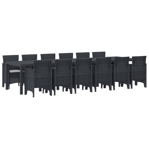 Rantry 13-teiliges Garten Essset mit Kissen Anthrazit Poly-Rattan Tisch Und Stuhl Für Garten Rantry 13-teiliges Garten Essset mit Kissen Anthrazit Poly-Rattan Tisch Und Stuhl Für Garten von Rantry