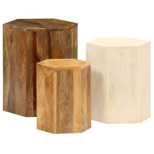 Rantry 3-TLG. Couchtisch-Set Massivholz Mango von Rantry
