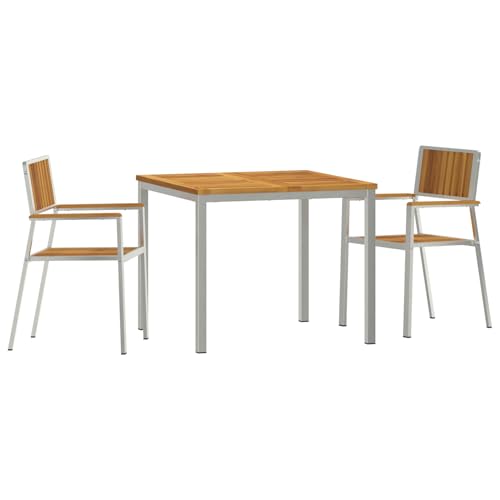 Rantry 3-teiliges Garten Esszimmer Set Massivholz Akazie, Esstisch 90x90x74.5 cm Massivholz Akazie, Stapelbare Gartenstühle 2 Stück Massivholz Akazie und Metall Gartenlounge Model3334789 Rantry 3-teiliges Garten Esszimmer Set Massivholz Akazie, Esstisch 90x90x74.5 cm Massivholz Akazie, Stapelbare Gartenstühle 2 Stück Massivholz Akazie und Metall Gartenlounge Model3334789 von Rantry