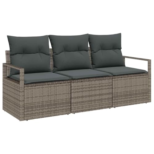 Rantry 3-teiliges Garten-Sofa-Set mit Kissen Grau Poly-Rattan, 2-Sitzer Garten-Sofa mit Kissen Grau Poly-Rattan Gartenlounge Model3346239 Rantry 3-teiliges Garten-Sofa-Set mit Kissen Grau Poly-Rattan, 2-Sitzer Garten-Sofa mit Kissen Grau Poly-Rattan Gartenlounge Model3346239 von Rantry