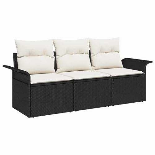 Rantry 3-teiliges Garten-Sofa-Set mit Kissen Schwarz Poly-Rattan Gartenlounge Model3345217 Rantry 3-teiliges Garten-Sofa-Set mit Kissen Schwarz Poly-Rattan Gartenlounge Model3345217 von Rantry