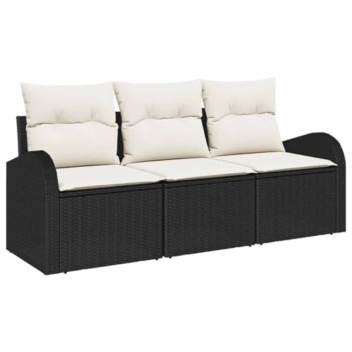 Rantry 3-teiliges Garten-Sofa-Set mit Kissen in Schwarz Poly-Rattan Gartenlounge Model3345897 Rantry 3-teiliges Garten-Sofa-Set mit Kissen in Schwarz Poly-Rattan Gartenlounge Model3345897 von Rantry