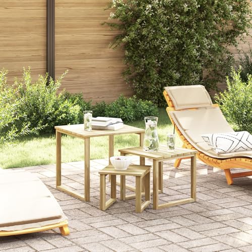 Rantry 3-teiliges Sonnenbett Tisch Set aus massivem Akazienholz Klappbett Model42013040 von Rantry