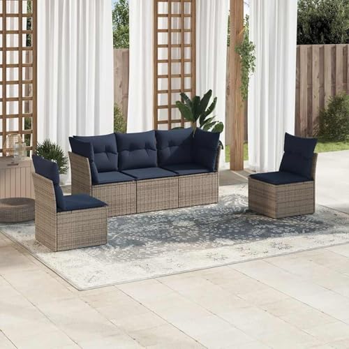 Rantry 5-TLG. Garten-Sofagarnitur mit Kissen Grau Poly Rattan Gartenlounge Model3217351 Rantry 5-TLG. Garten-Sofagarnitur mit Kissen Grau Poly Rattan Gartenlounge Model3217351 von Rantry