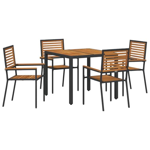 Rantry 5-teiliges Garten-Essgruppen-Set Schwarz Poly Rattan Akazie, Stapelbare Gartenstühle mit Kissen 2 Stück Schwarz Poly Rattan Gartenlounge Model3365436 Rantry 5-teiliges Garten-Essgruppen-Set Schwarz Poly Rattan Akazie, Stapelbare Gartenstühle mit Kissen 2 Stück Schwarz Poly Rattan Gartenlounge Model3365436 von Rantry