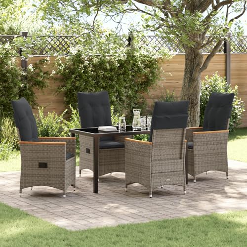 Rantry 5-teiliges Garten-Esstisch-Set mit Kissen in grauem Poly-Rattan Gartenlounge Model3379620 Rantry 5-teiliges Garten-Esstisch-Set mit Kissen in grauem Poly-Rattan Gartenlounge Model3379620 von Rantry